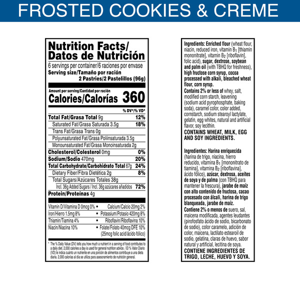 Pop-Tarts Frosted Cookies and Creme Toaster Pastries, Breakfast Foods, Value Pack, 12 Count - Image 8