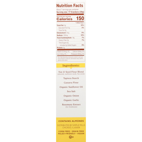 Simple Mills Almond Flour Crackers, Fine Ground Sea Salt, Family Size - Image 4