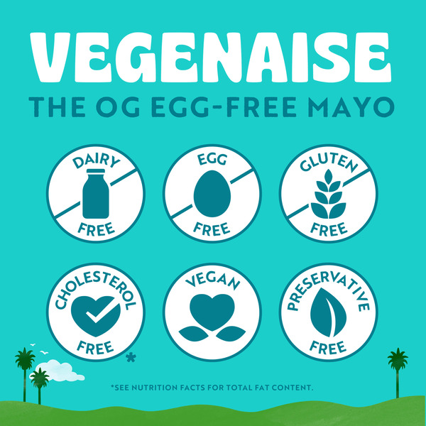 Follow Your Heart Vegenaise Dressing and Sandwich Spread, Avocado Oil, Dairy Free, Egg Free Mayo, Creamy Dressing and Sandwich Spread Without Cholesterol or Preservatives, 14 FL OZ Jar - Image 4