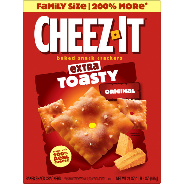 Cheez-It Extra Toasty Cheese Crackers, Baked Snack Crackers, Family Size, 21 oz - Image 8