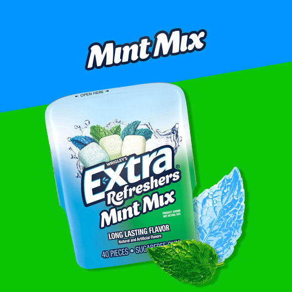 Extra Gum Refreshers Mint Mix Sugar Free Chewing Gum Piece Bottle - Image 2