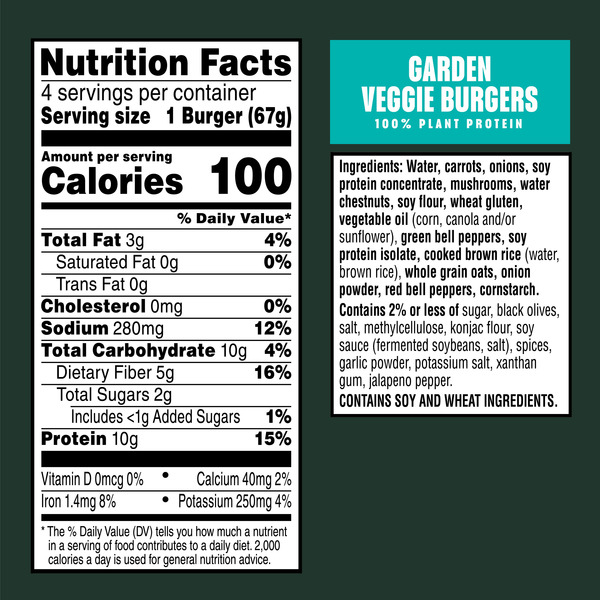 Morning Star Farms Garden Veggie Plant Based Veggie Burgers, Vegan Meat, 4 Count - Image 5
