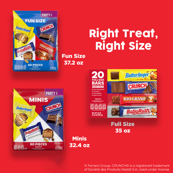 Assorted Butterfinger, Crunch, and Baby Ruth Mini Chocolates, 26 count Share Pack, 9.4 oz - Image 4