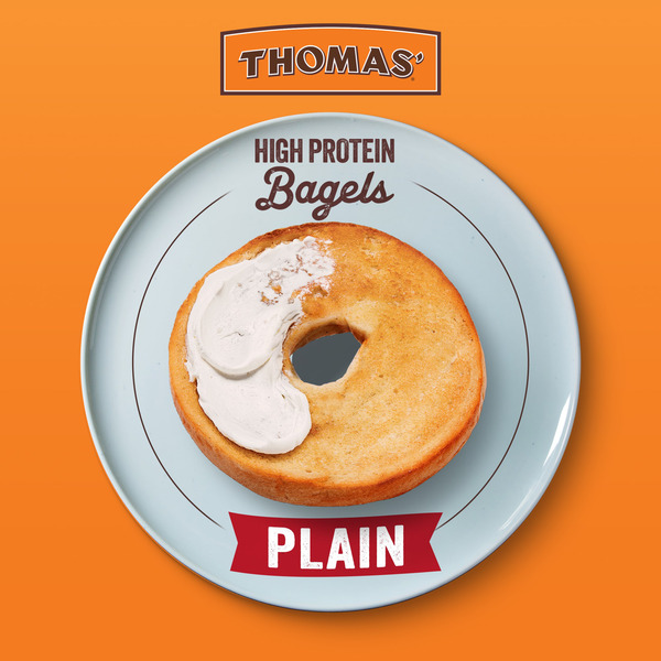 Thomas’ High Protein, 4 count, Plain Bagels - Image 3
