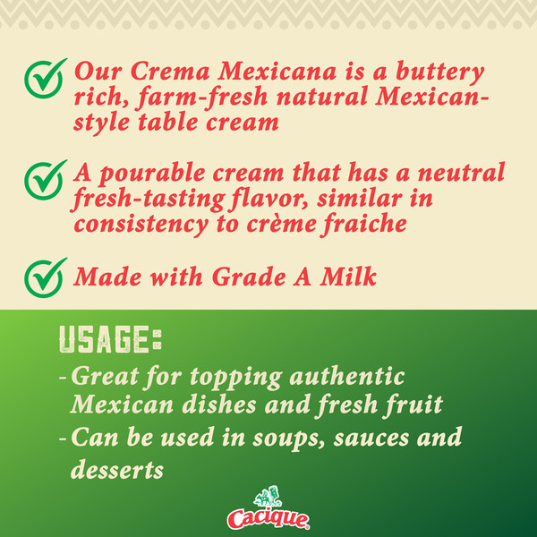 Cacique Table Cream, Crema Mexicana - Image 3