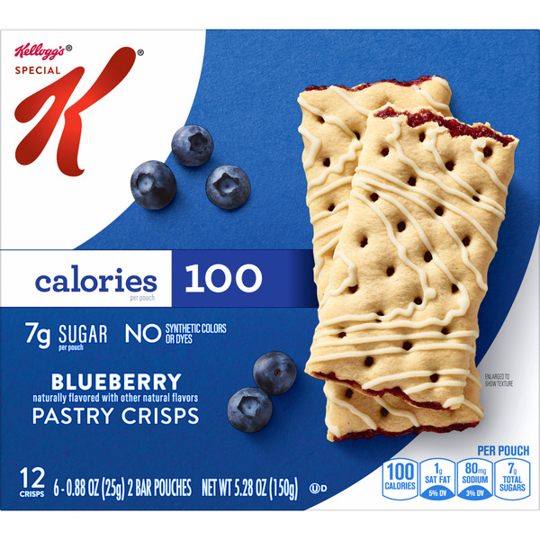 Special K Bar Kellogg's Special K Bar Blueberry Pastry Crisps, 100 Calorie Snacks, 5.28 oz, 12 Count - Image 6