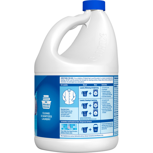 Clorox Splash-Less Bleach, Disinfecting, Kills 99.9% of Bacteria & Viruses, Regular - Image 7