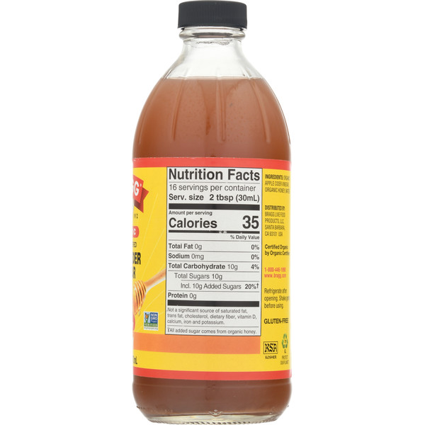 Bragg Apple Cider Vinegar, Organic, Honey - Image 4