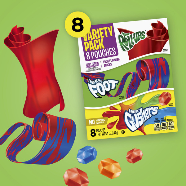 Fruit Roll-Ups Fruit by the Foot, Gushers Fruit Flavored Snacks Variety Pack - Image 4