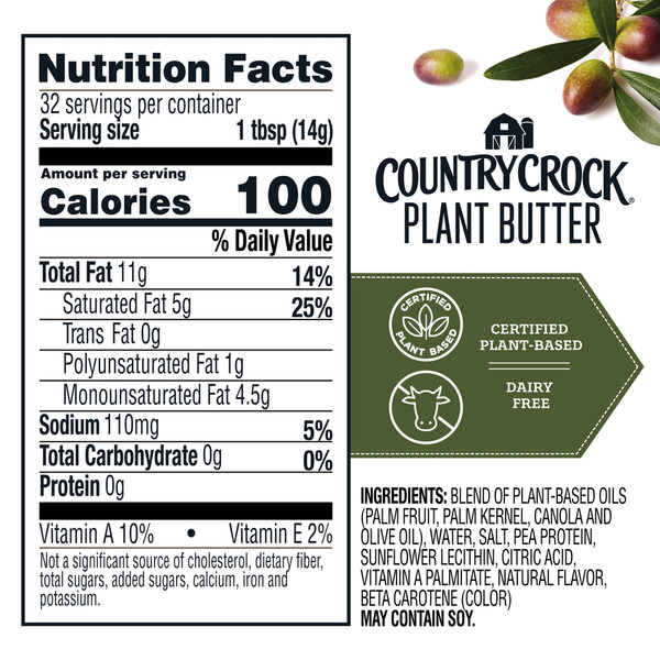 Country Crock Dairy Free Vegan Plant Butter with Olive Oil - Image 3