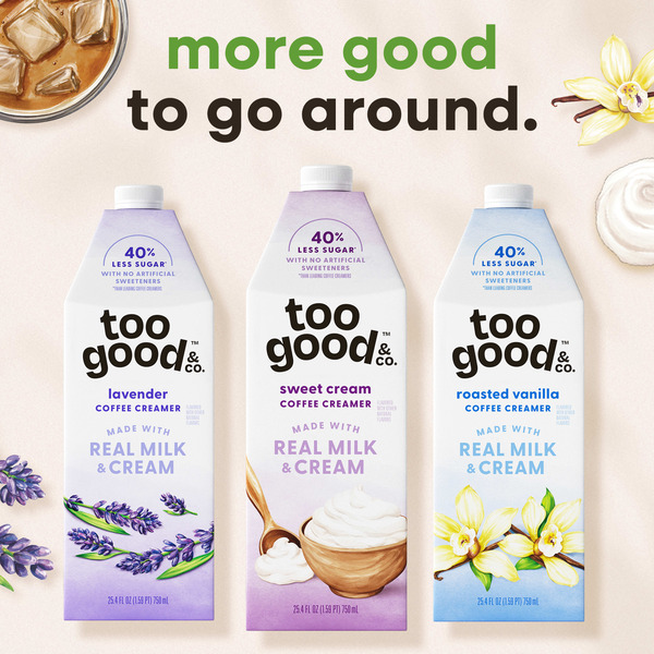Too Good & Co. Sweet Cream Coffee Creamer, Flavored Creamer Made with Real Milk and Cream, Tastes Great in Iced Coffee and Cold Brew, 25.4 fl oz - Image 8