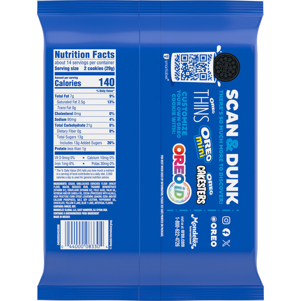 Oreo Mint Creme Sandwich Cookies 14 oz - Image 4