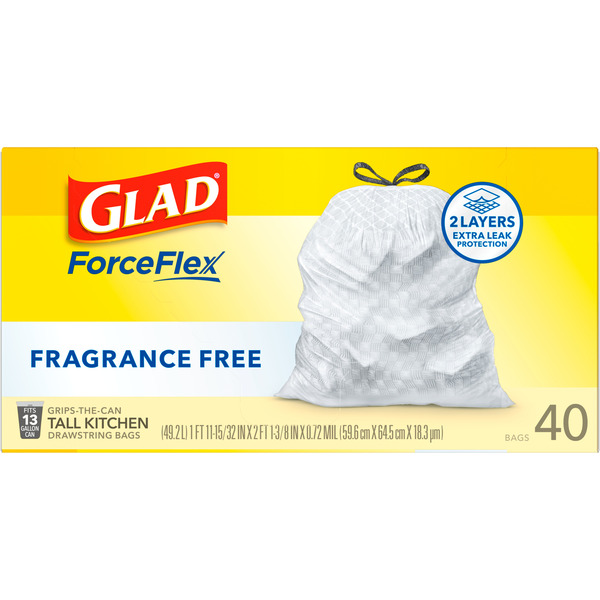 Glad ForceFlex Tall Kitchen Drawstring Trash Bags, 13 Gallon, Fragrance Free - Image 6