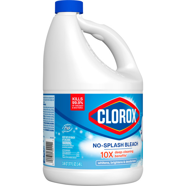 Clorox Splash-Less Bleach, Disinfecting, Kills 99.9% of Bacteria & Viruses, Regular - Image 2