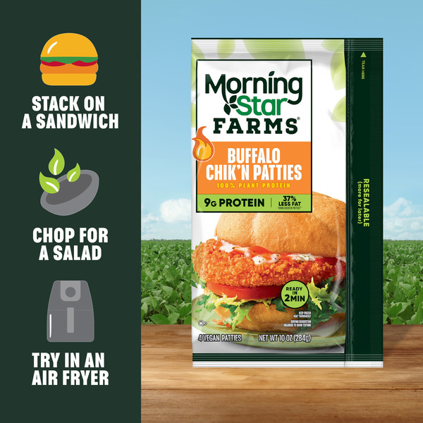 Morning Star Farms Buffalo Plant Based Chik'n Patties, Vegan Chicken, 4 Count - Image 4