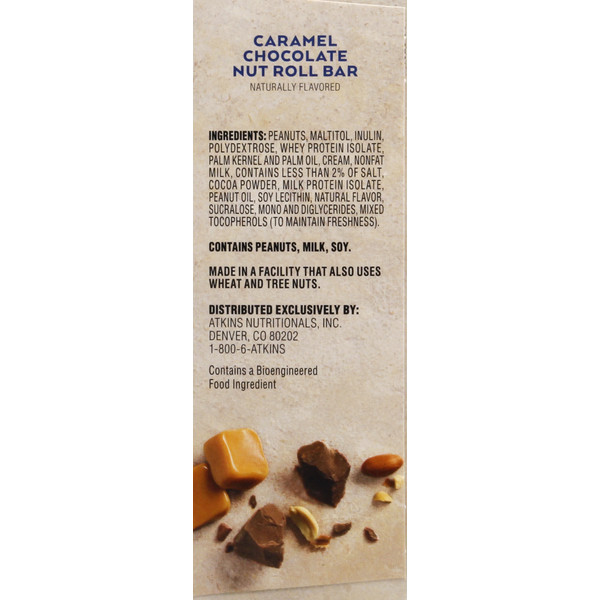 Atkins Snack Bar, Caramel Chocolate Nut Roll - Image 4