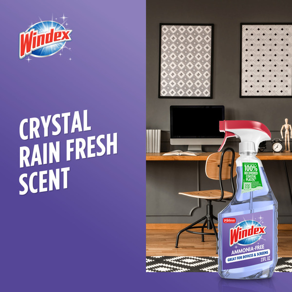 Windex® Ammonia-Free Glass Cleaner Spray Bottle, Crystal Rain Scent - Image 5