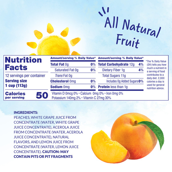 Dole Fruit Bowls Snack, in 100% Fruit Juice, Diced Peaches - Image 3