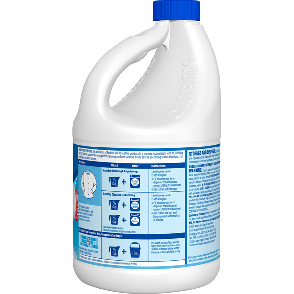 Clorox Splash-Less Bleach, Disinfecting, Kills 99.9% of Bacteria and Viruses, Regular - Image 7