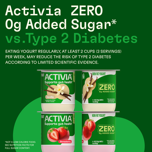 Activia ZERO 0g Added Sugar Vanilla Probiotic Yogurt, Delicious Nonfat Yogurt Cups to Help Support Gut Health, 4 oz, 4 Count - Image 7