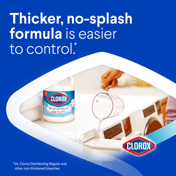 Clorox Splash-Less Bleach, Disinfecting, Kills 99.9% of Bacteria and Viruses, Regular - Image 4
