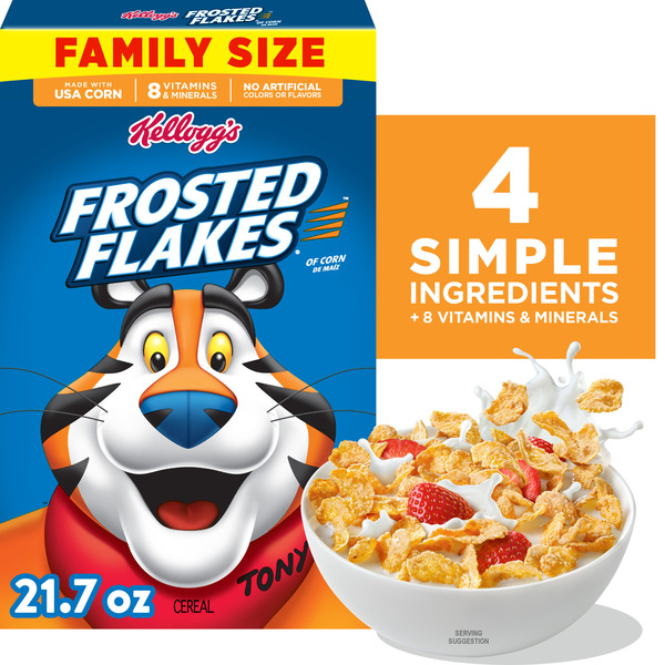 Frosted Flakes Breakfast Cereal, Fat Free, Family Size