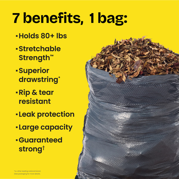 Glad ForceFlex Heavy Duty Large Drawstring Black Trash Bags, 30 gallon - Image 3
