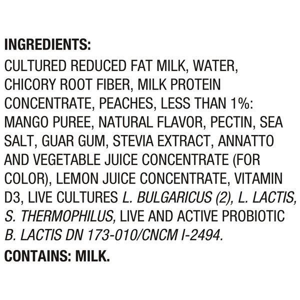 Activia Proactive Peach Mango Prebiotic and Probiotic Yogurt, Creamy Low Fat Yogurt Cups, 5.3 oz, 4 Count​ - Image 2