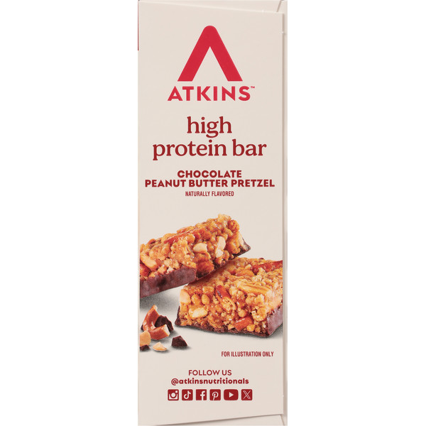 Atkins Chocolate Peanut Butter Pretzel High Protein Bar - Image 3