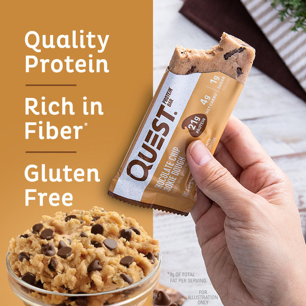 Quest Protein Bar, Chocolate Chip Cookie Dough Flavor - Image 3