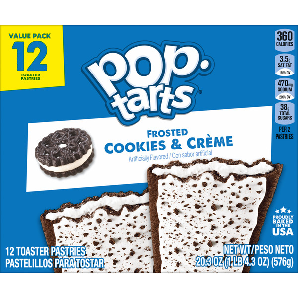 Pop-Tarts Frosted Cookies and Creme Toaster Pastries, Breakfast Foods, Value Pack, 12 Count - Image 9