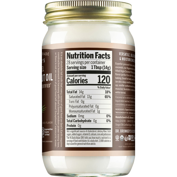Dr. Bronner's Coconut Oil, Virgin, Whole Kernel - Image 3