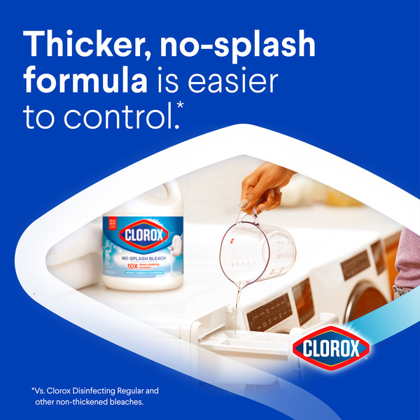 Clorox Splash-Less Bleach, Disinfecting, Kills 99.9% of Bacteria & Viruses, Regular - Image 4