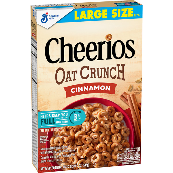 General Mills Cheerios Oat Crunch Cinnamon Large Size Cereal
