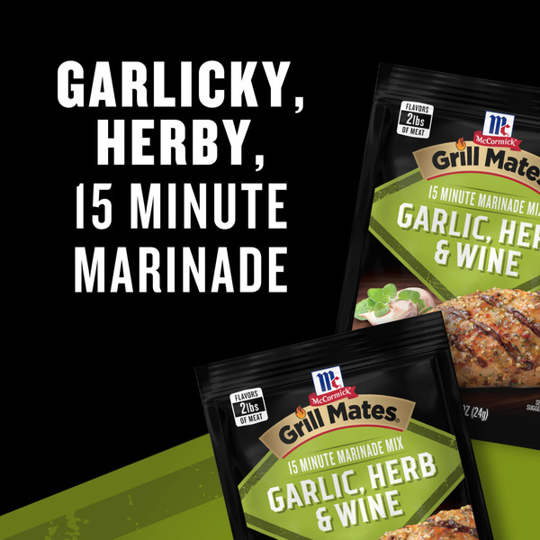 McCormick® GRILL MATES Garlic, Herb & Wine Marinade Seasoning Mix - Image 2