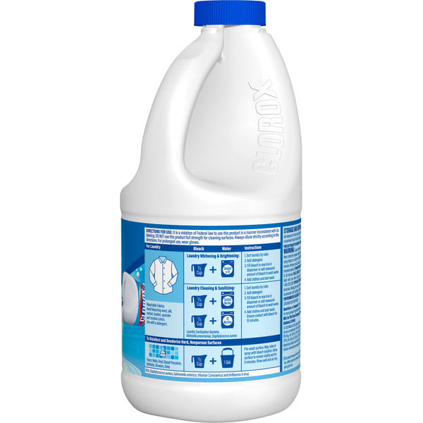 Clorox Splash-Less Bleach, Disinfecting, Kills 99.9% of Bacteria and Viruses, Regular - Image 7
