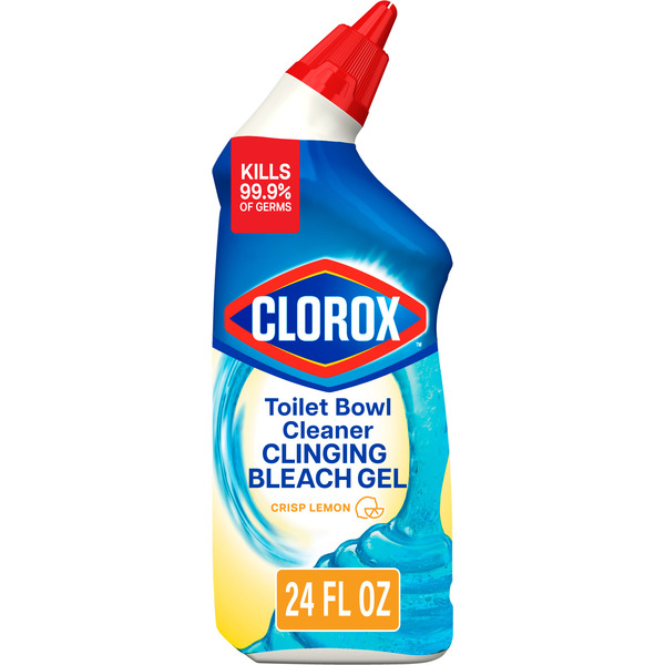 Clorox Toilet Bowl Cleaner, Clinging Bleach Gel, Crisp Lemon
