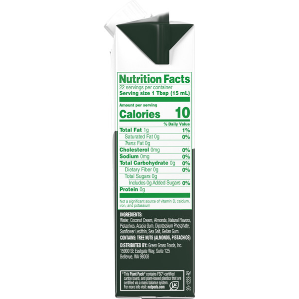 nutpods Dairy-Free Unsweetened Pistachio Coffee Creamer - Image 3
