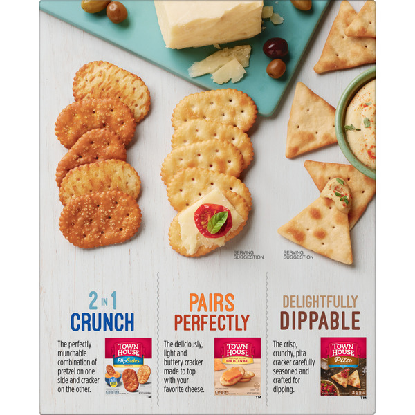 Town House FlipSides Minis House Seasoned Oven Baked Crackers, Salty Snacks, 10.2 oz - Image 5