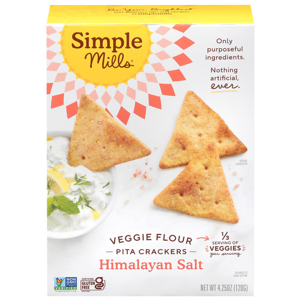 Simple Mills Veggie Pita Crackers, Himalayan Salt