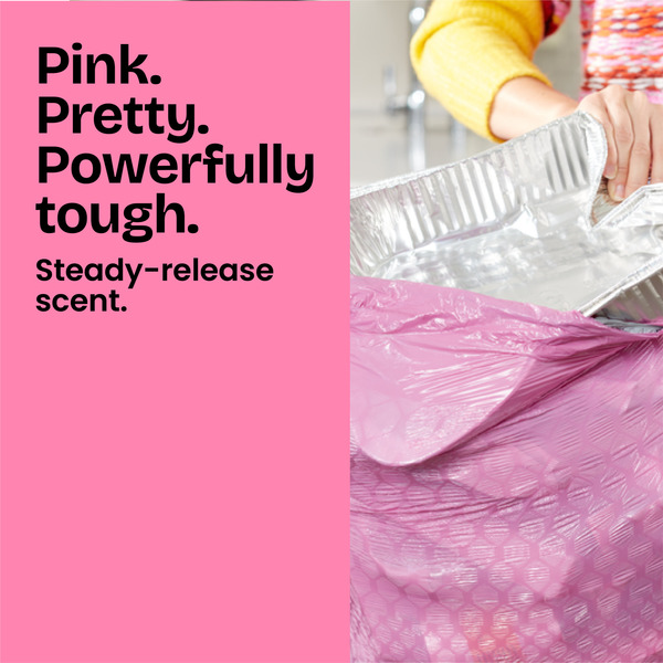 Glad ForceFlex MaxStrength Drawstring Trash Bags, Cherry Blossom With Febreze, 13 Gal - Image 3