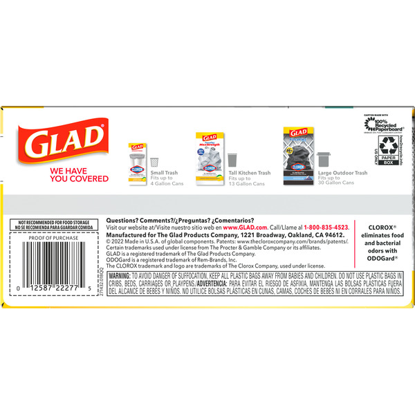 Glad ForceFlex MaxStrength with Clorox Trash Bags, Eucalyptus and Peppermint, 13 gal - Image 5