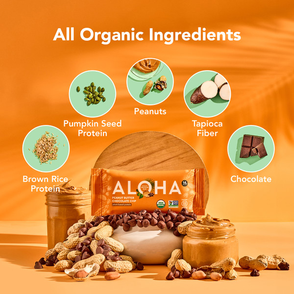 Aloha Protein Bars, Organic, Peanut Butter Chocolate Chip - Image 2