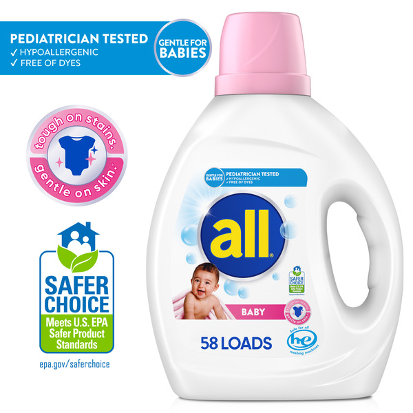 All Liquid Laundry Detergent, Baby, 73 Ounce, 58 Loads - Image 3