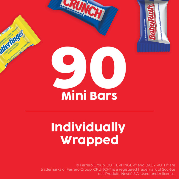 Assorted Butterfinger, CRUNCH and Baby Ruth Minis Size Party Pack, 90 Pieces Assorted Candy Bars - Image 3
