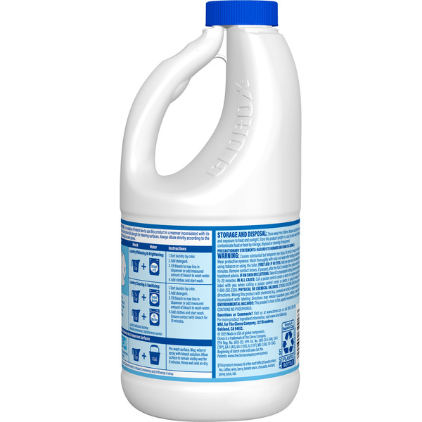 Clorox Splash-Less Bleach, Disinfecting, Kills 99.9% of Bacteria and Viruses, Regular - Image 5