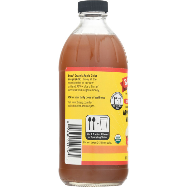 Bragg Apple Cider Vinegar, Organic, Honey - Image 3
