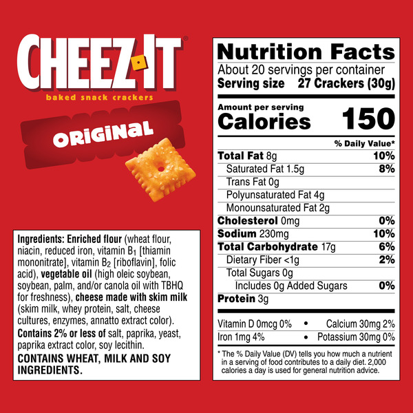 Cheez-It Original Cheese Crackers, Baked Snack Crackers, Family Size, 21 oz - Image 8