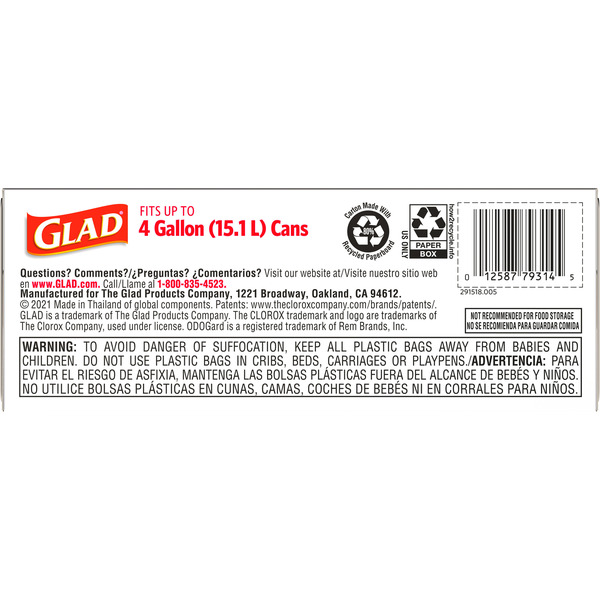 Glad Drawstring Trash Bags, Lemon Fresh Bleach Scent, 4 Gallon - Image 5