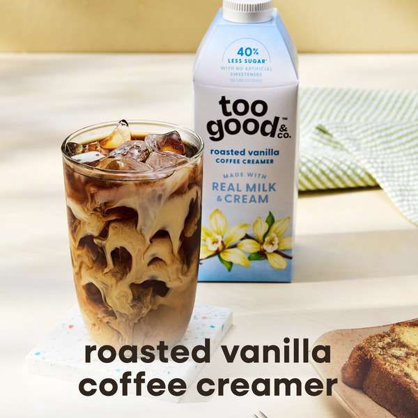Too Good & Co. Roasted Vanilla Coffee Creamer, Flavored Creamer Made with Real Milk and Cream, Tastes Great in Iced Coffee and Cold Brew, 25.4 fl oz - Image 3